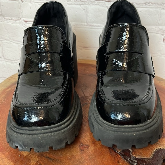 A New Day Patent Chunky Lug Sole Heeled Loafer - Picture 2 of 11